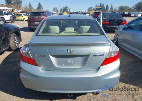 2012 Honda Civic Hybrid z USA, uszkodzony, nr VIN JHMFB4F21CS008409